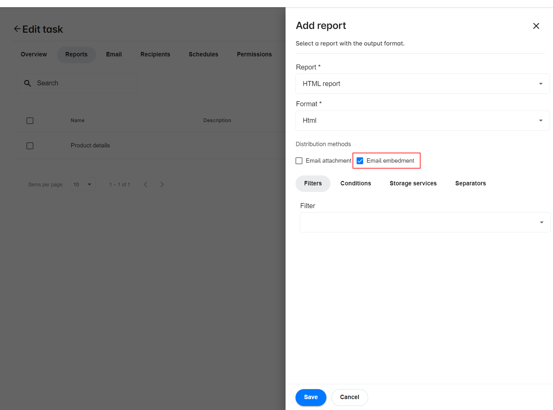 Qalyptus Cloud - Task report Email embedment