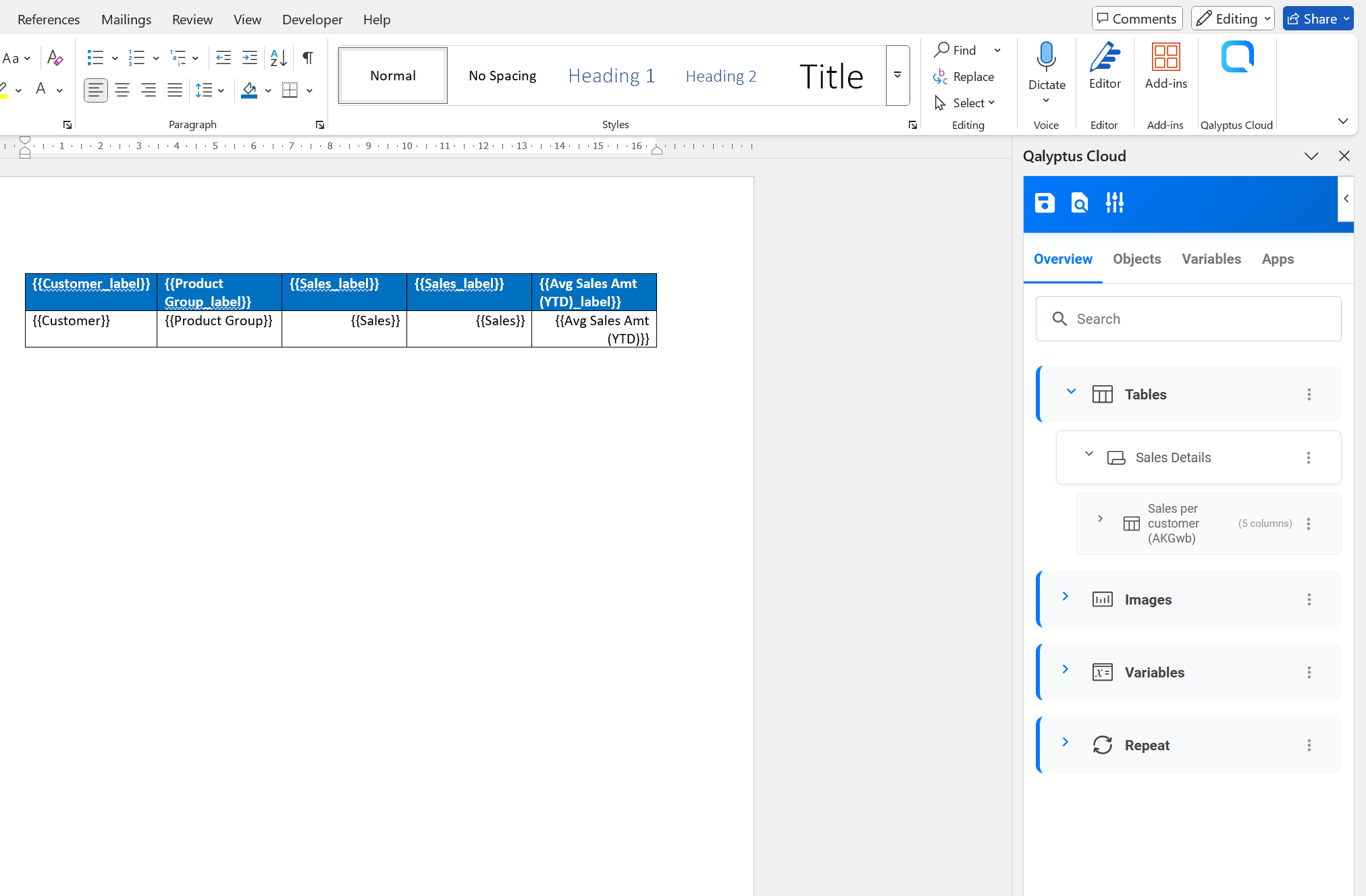 Format table in Word