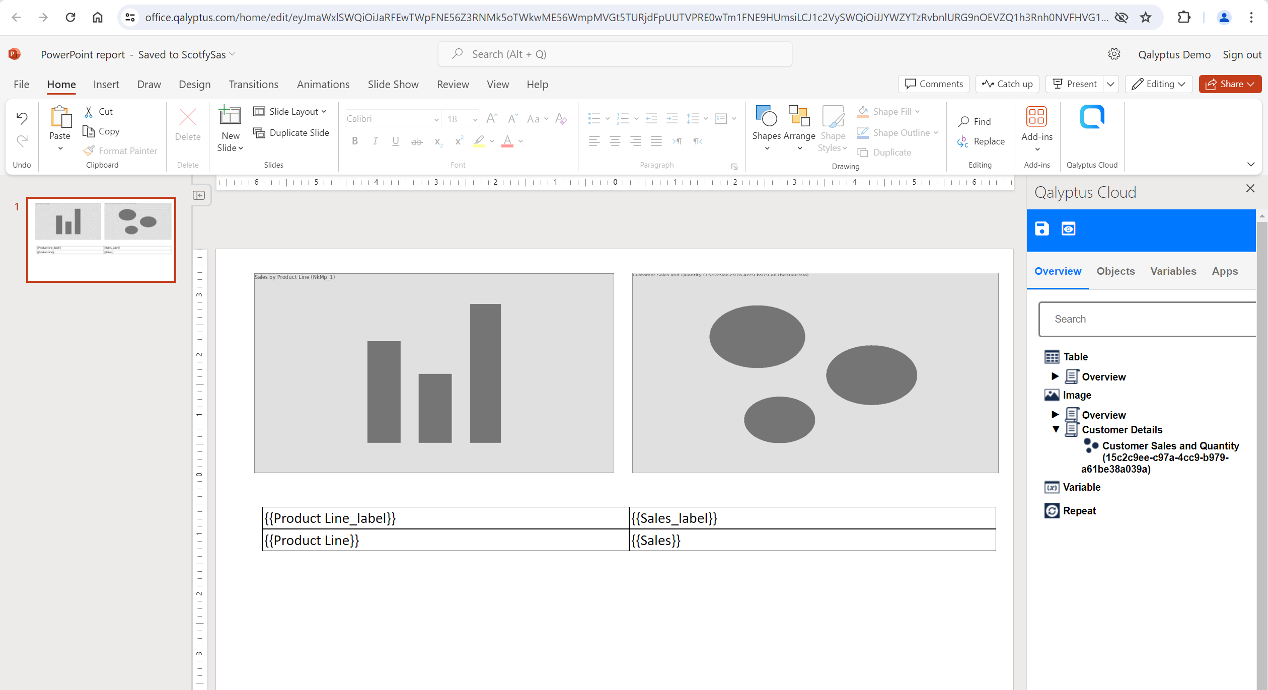 Qalyptus Cloud - Use Microsoft 365 (Office for the web) to design reports