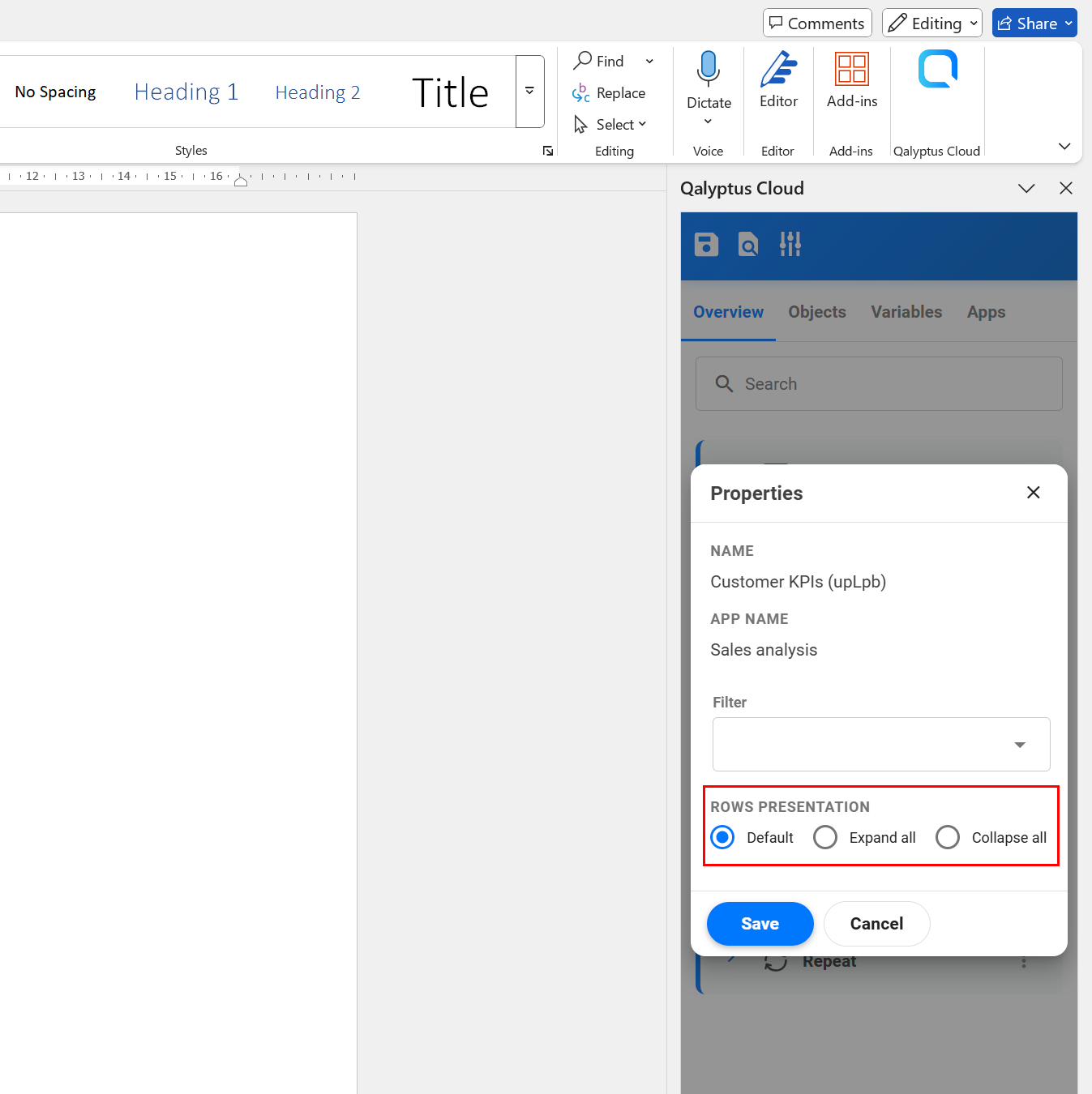 PivotTable Rows Presentation