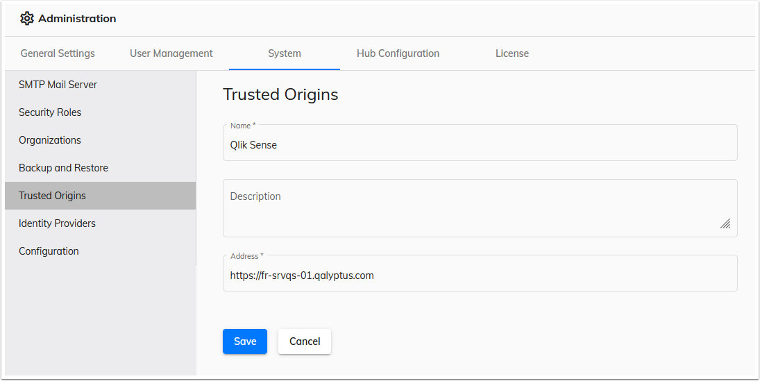 Qalyptus Server Add Trusted Origin