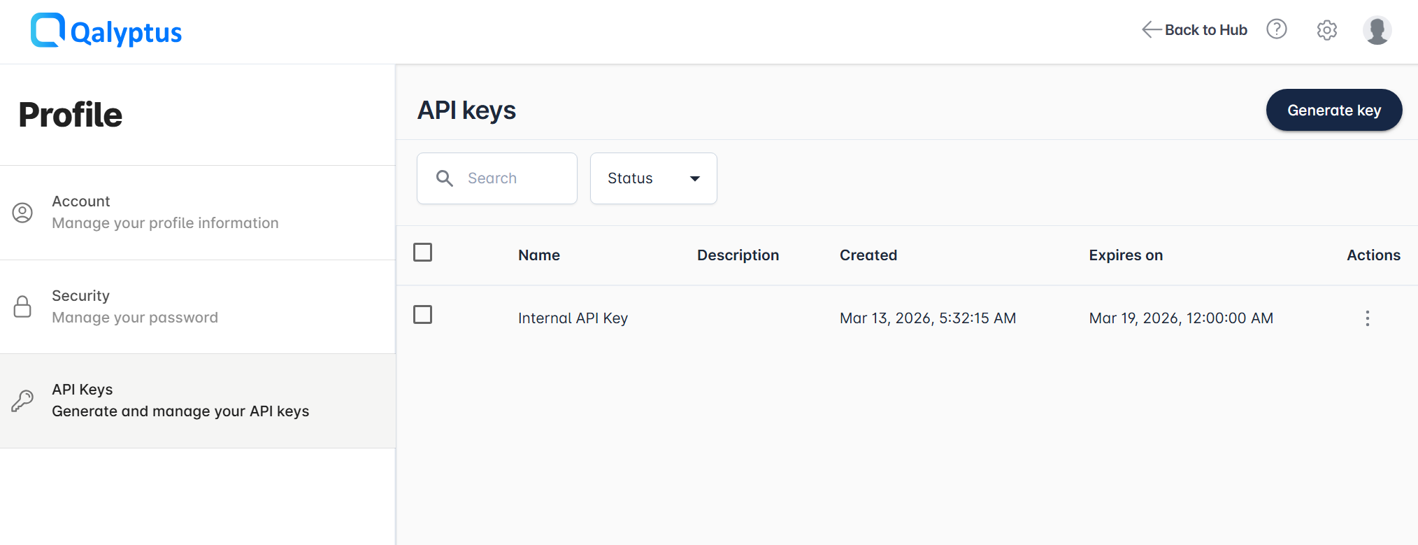 API keys