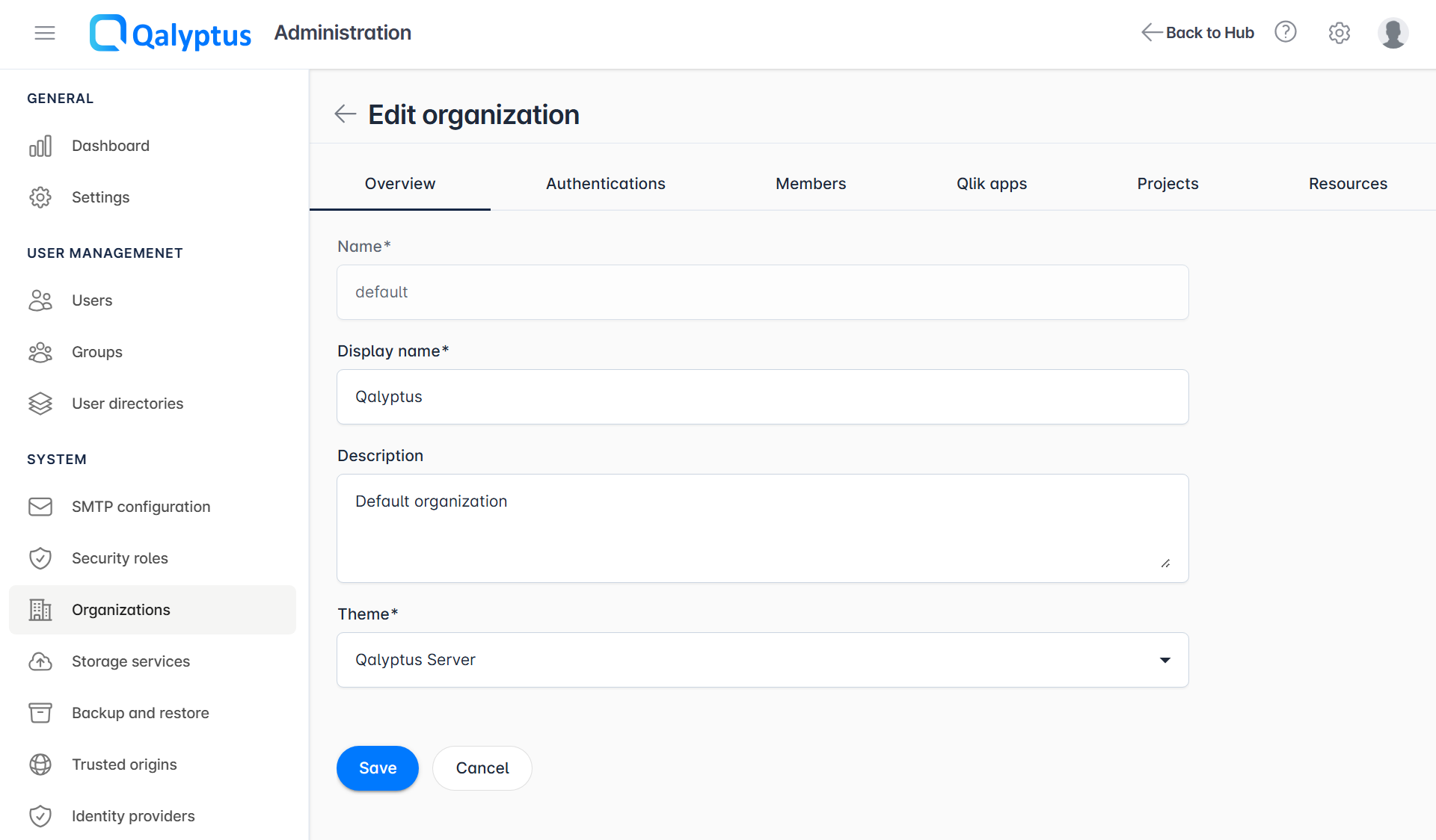 Qalyptus Server Organizations