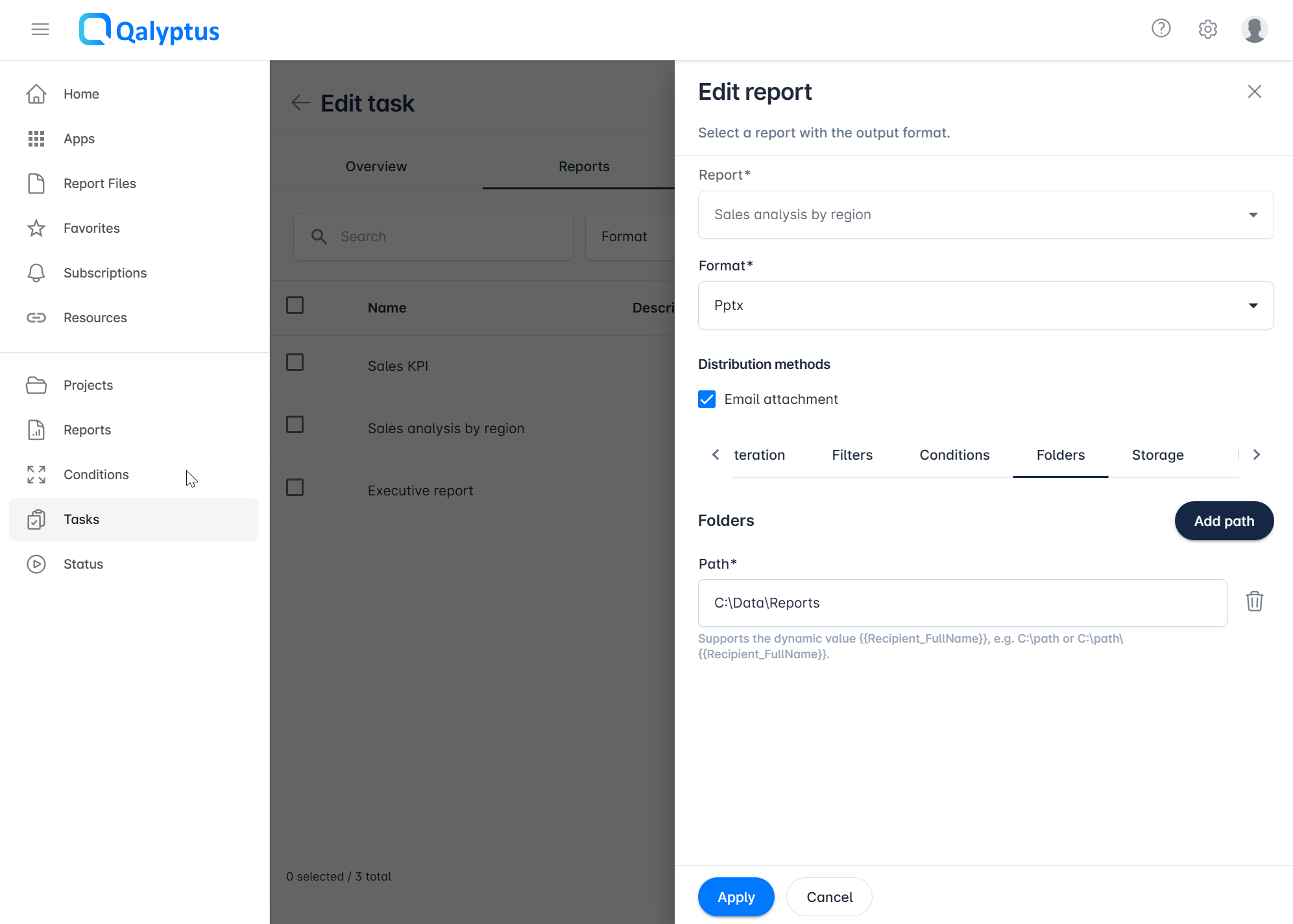 Qalyptus task folder