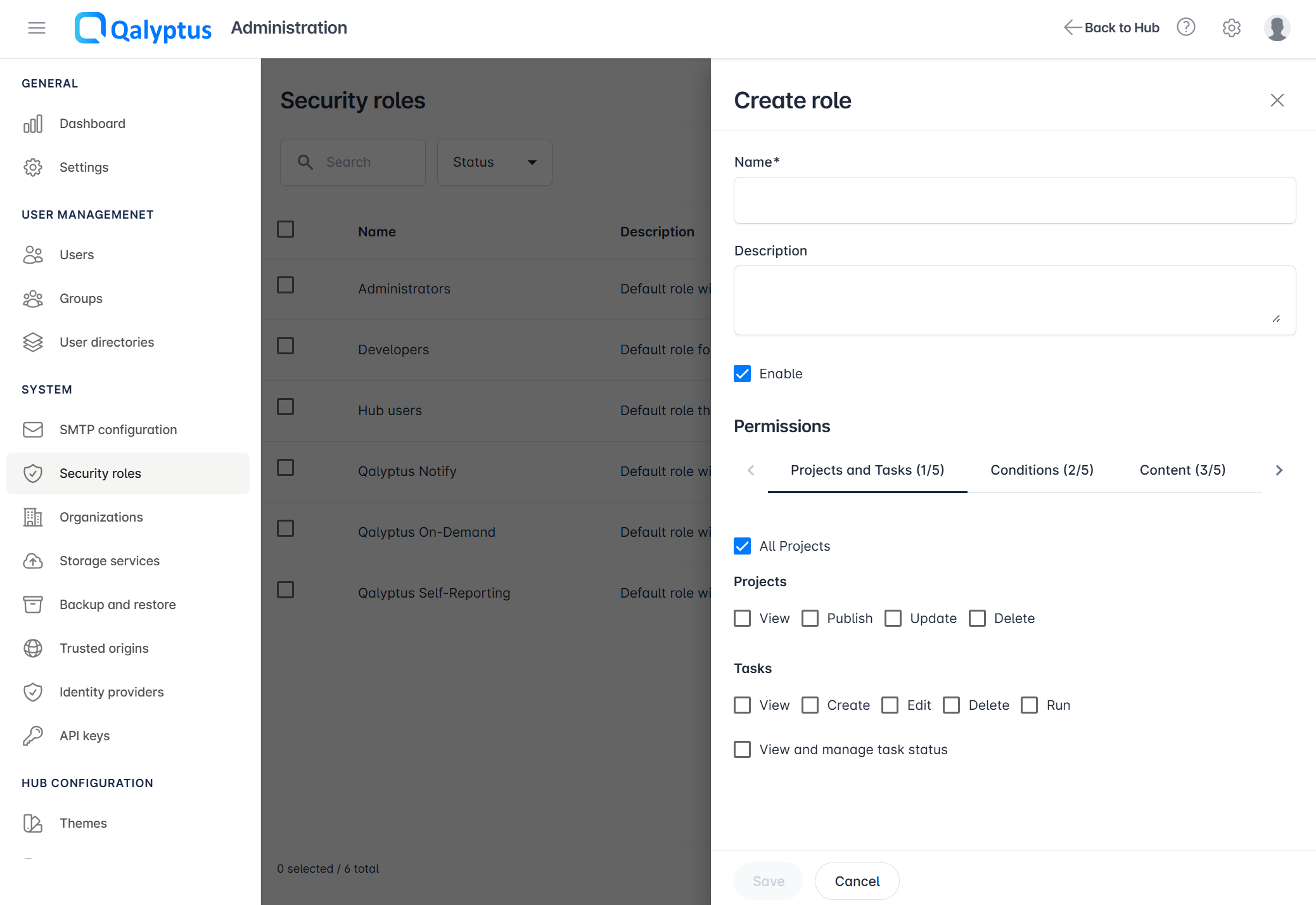 Qalyptus Server System Roles