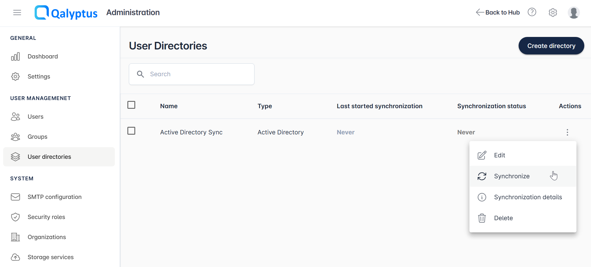 Qalyptus Server Sync users