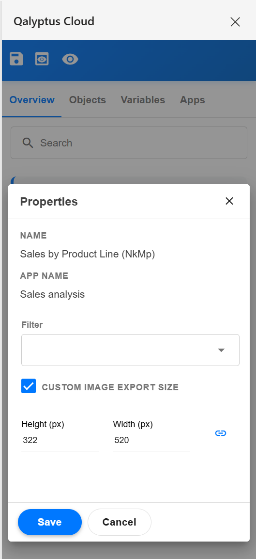 Taille d&#39;exportation d&#39;image personnalisée