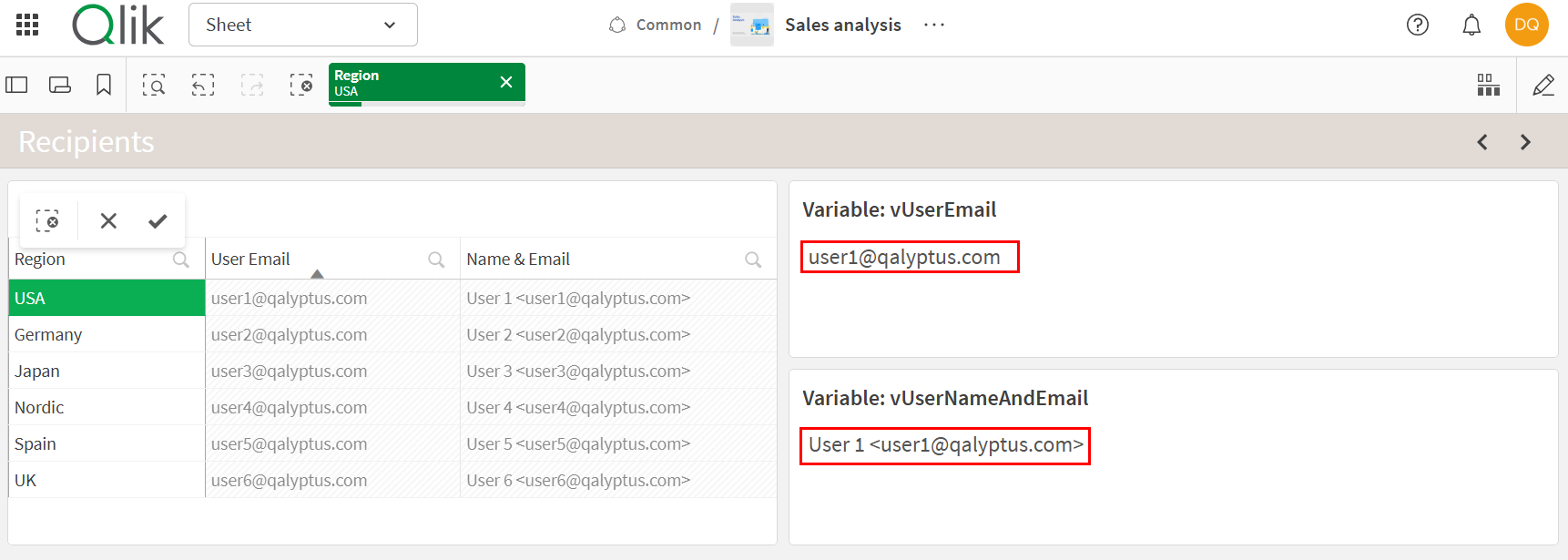 Qalyptus filtre par utilisateur