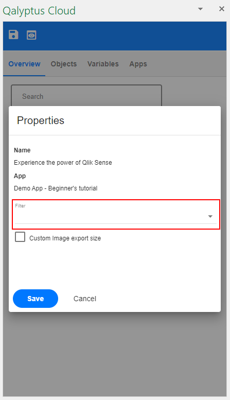 Qalyptus Object Filter Excel