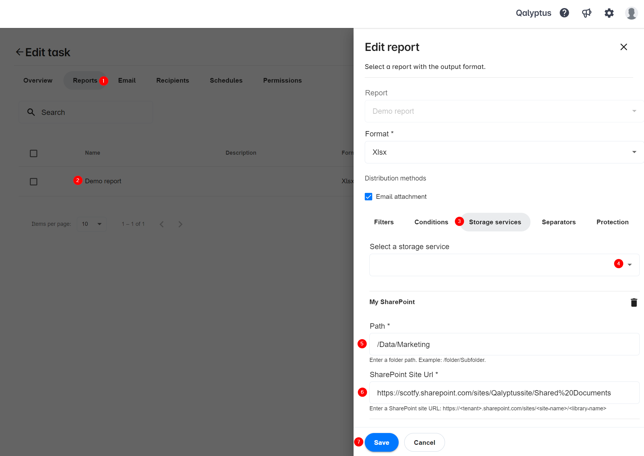 Services Qalyptus Cloud Storage - Utiliser SharePoint