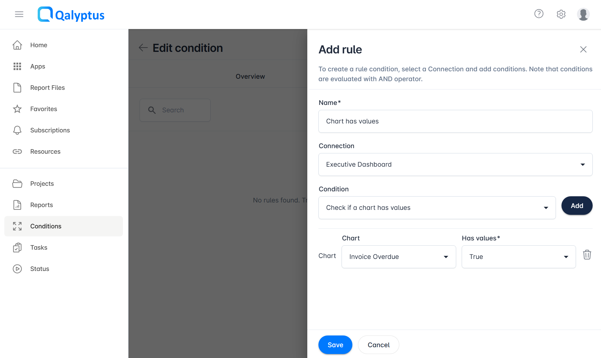 Qalyptus Condition Rules