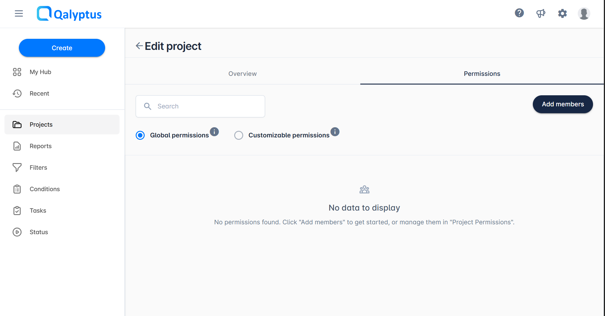 Permissions du projet