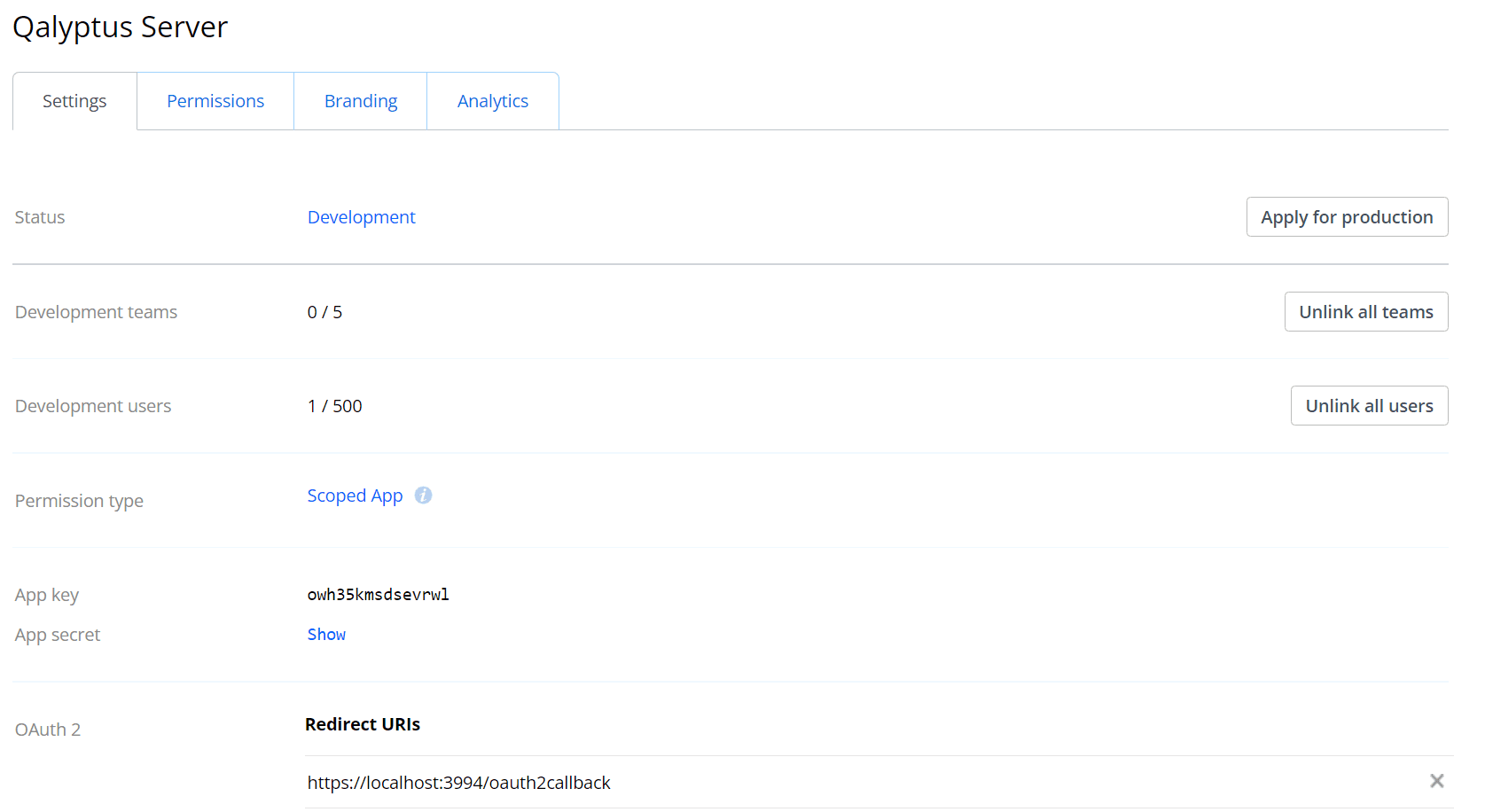 Dropbox app