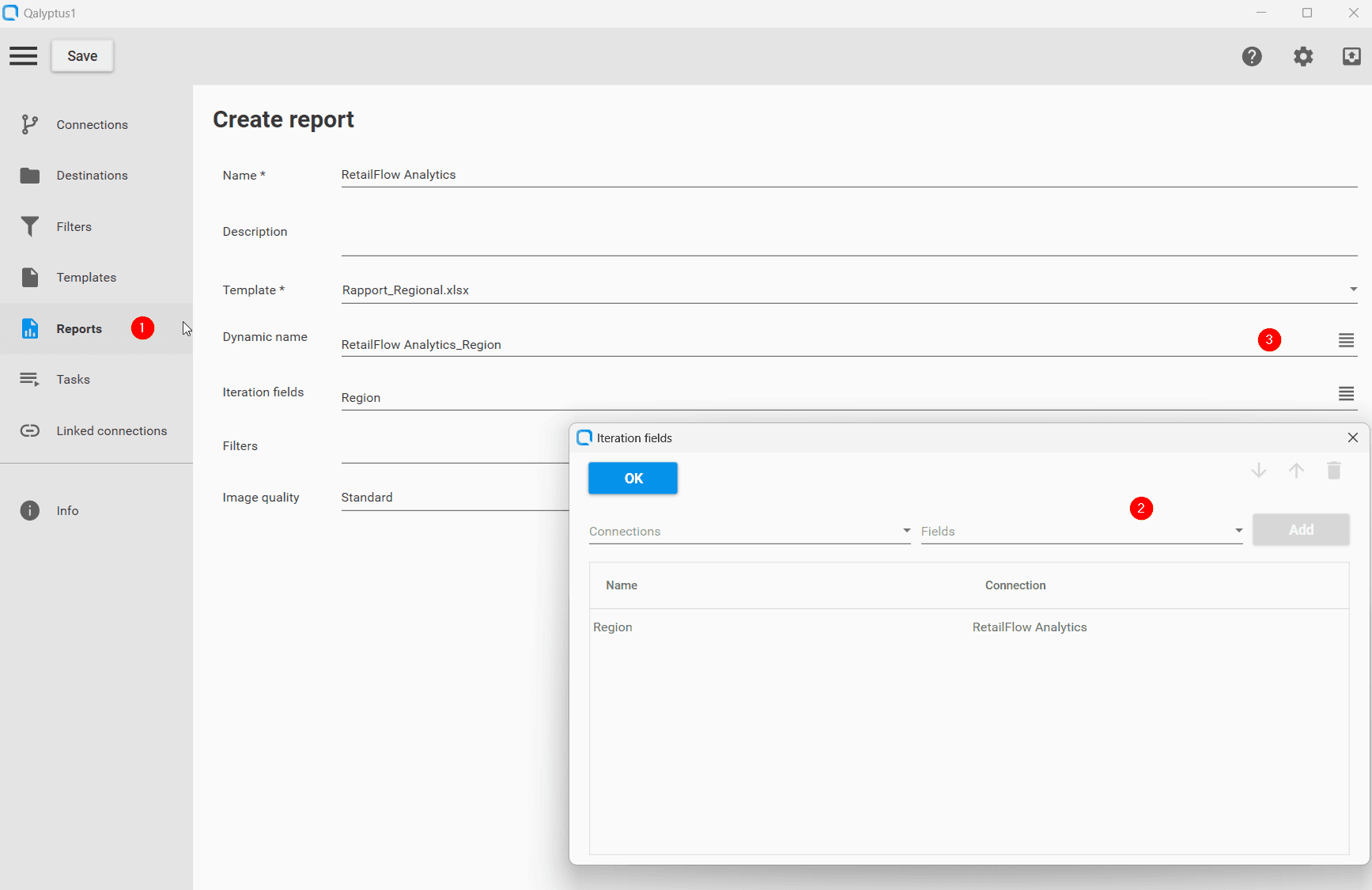 Qalyptus Server- Create an iteration report