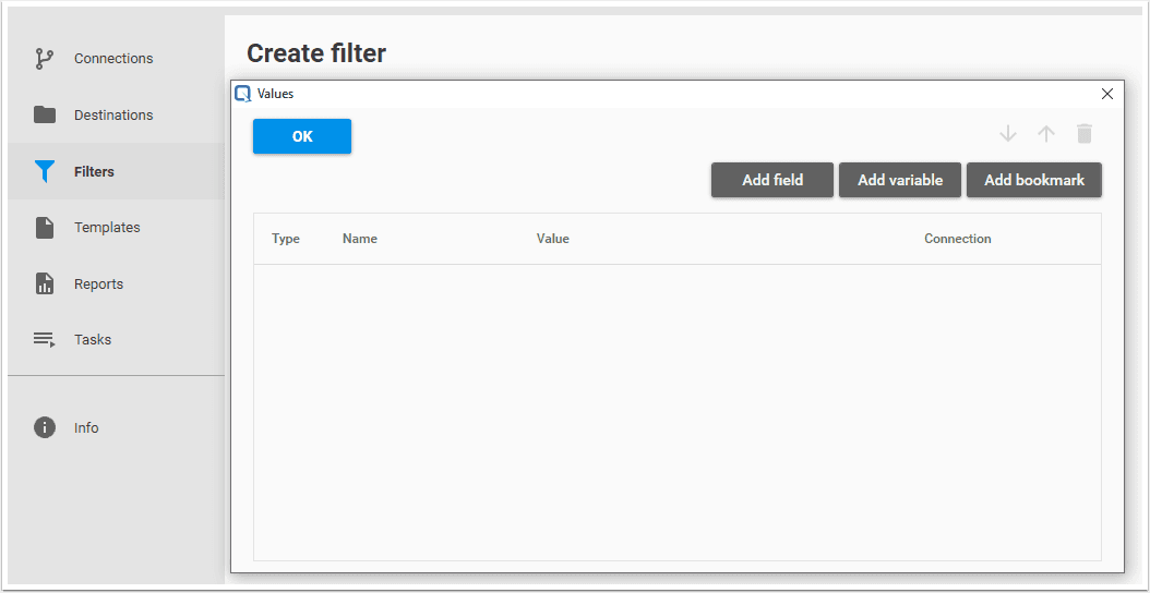 Qalyptus Create Filter