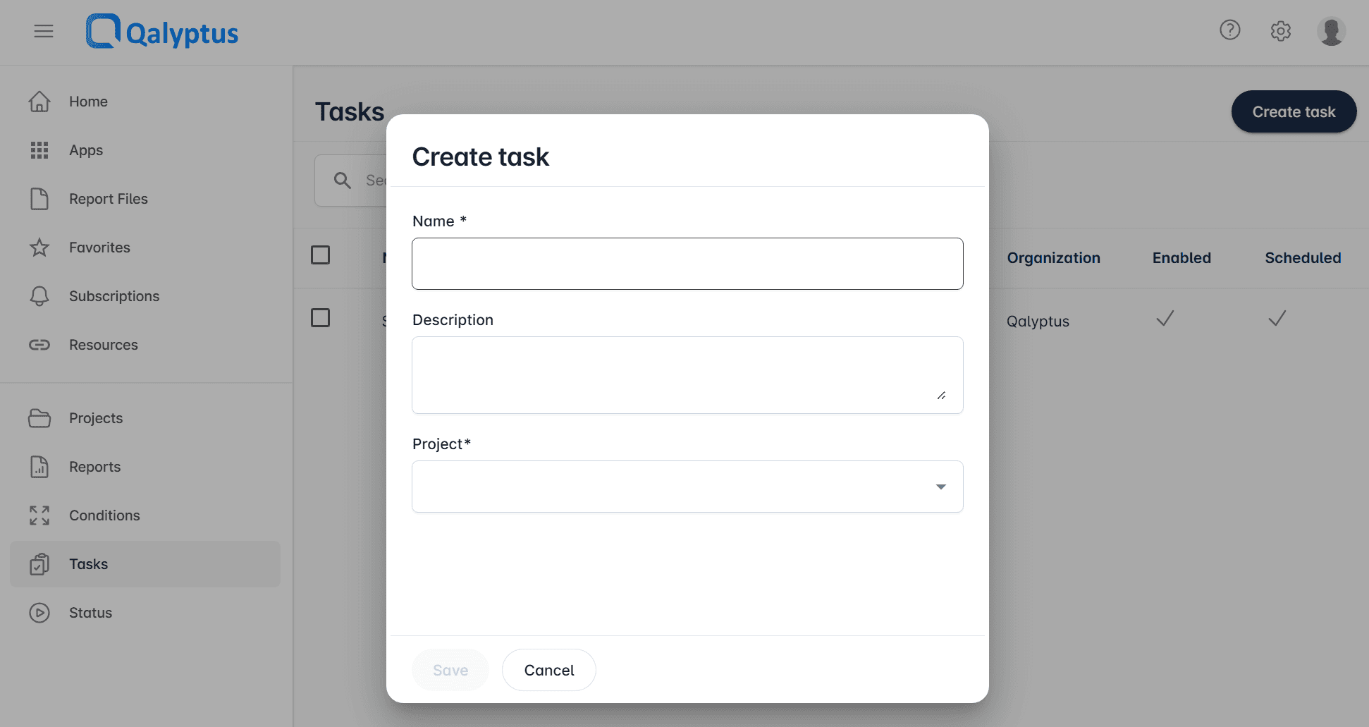 Qalyptus Create Task