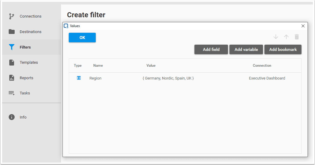 Qalyptus Filter Fields