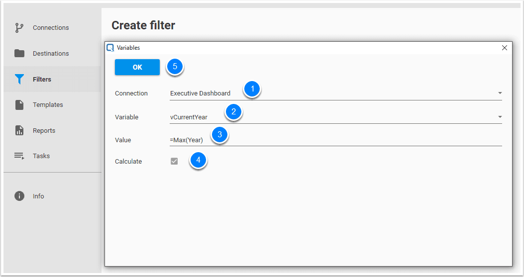 Qalyptus Filter Variables