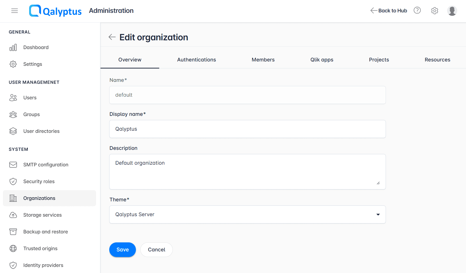 Qalyptus Server Organizations