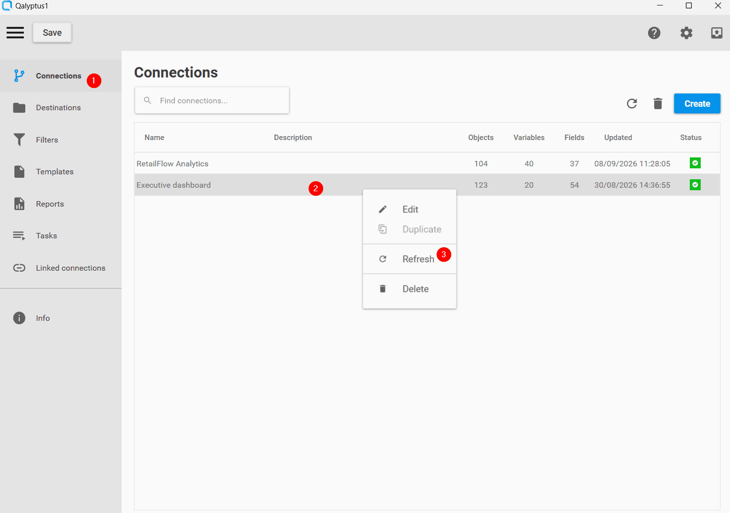 Qalyptus Server- Refresh the app metadata