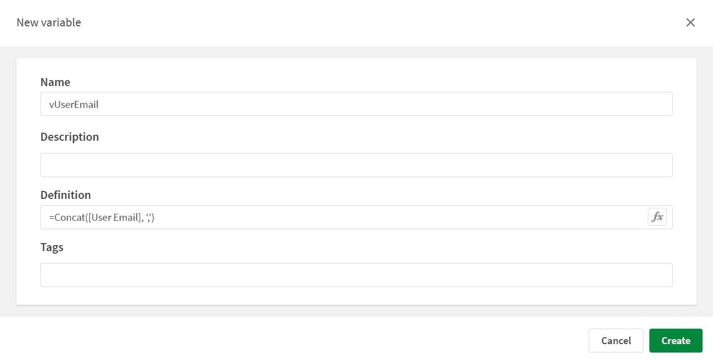 Qlik Sense - create a variable