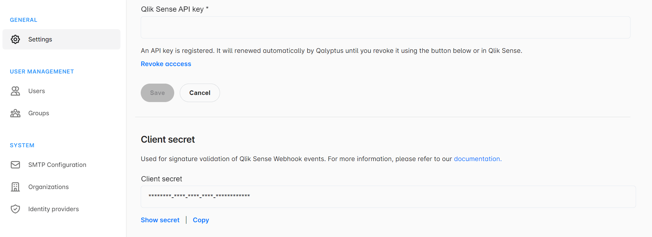 Qalyptus Cloud - client secret
