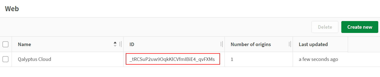 Qalyptus Cloud - Find Web Integration ID
