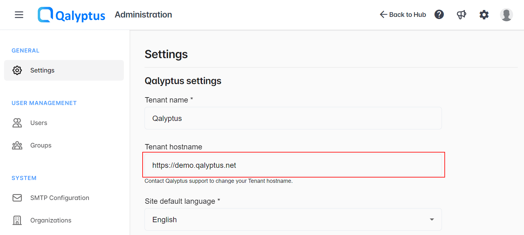 Qalyptus Cloud - Get tenant host name